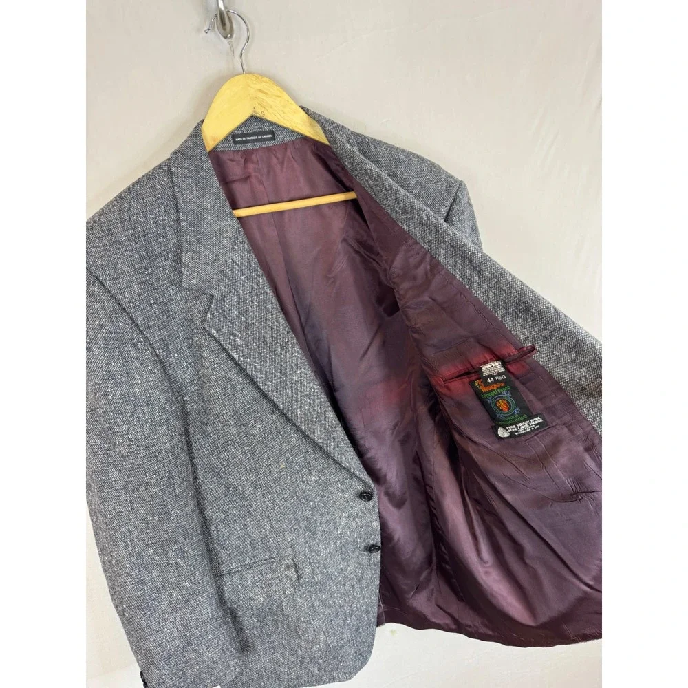 Magee Donegal Tweed Blazer Mens 44 Reg Grey Pure‎ Virgin Wool Sport Coat Ireland